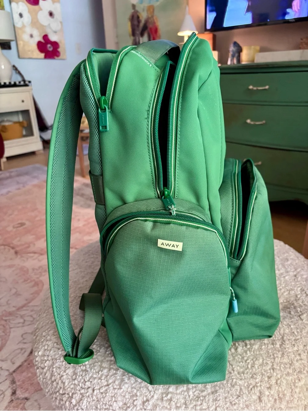 Away Men's Kelly Green Sports Backpack with Teal Accents🎾✅